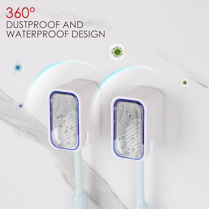 4 Pack Toothbrush Holders for Bathrooms Shower, Wall Mount Toothbrush Organizer - Image 2