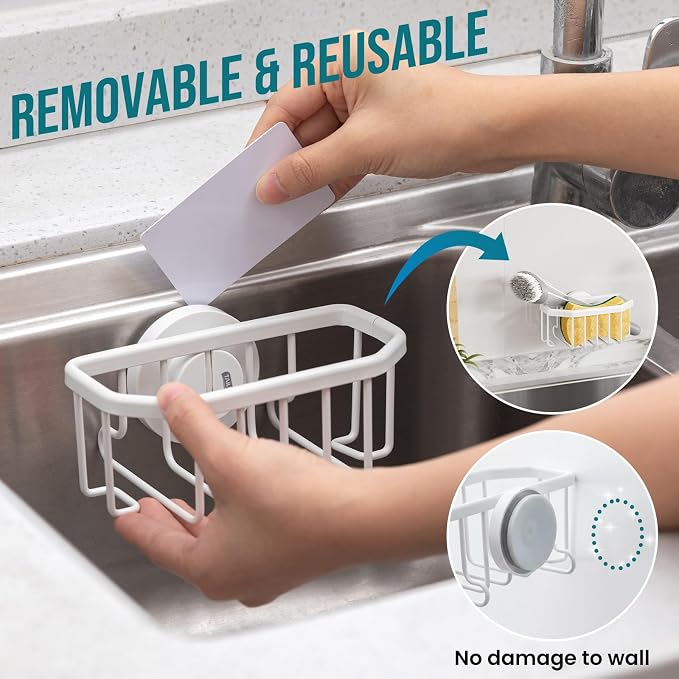 TAILI White Sponge Holder for Kitchen Sink - Image 6