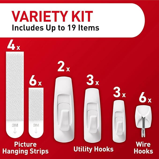 Command Variety Pack, Including 10 Pairs of Picture Hanging Strips, 6 Wire - Image 3