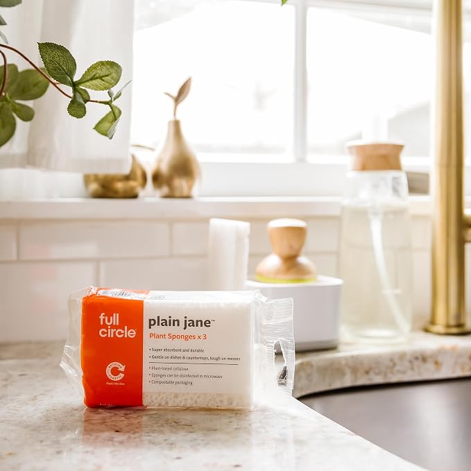 Full Circle 100% Plant-Based Cellulose Sponges, Natural Sponge - Image 8