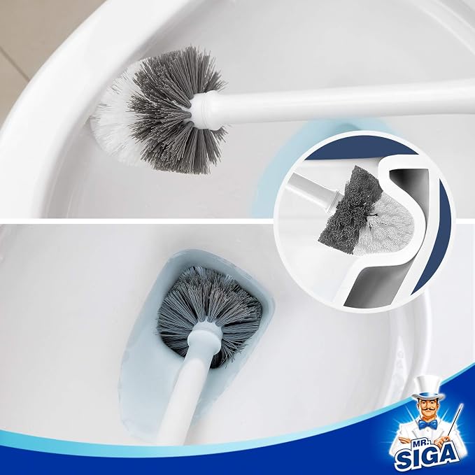 MR.SIGA Toilet Bowl Brush and Holder, Sturdy Long Handle, 12 Pack - Image 5