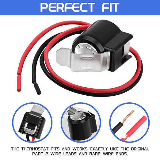 2 Pack W10225581 Refrigerator Bimetal Defrost Thermostat, Exact Fit for Whirlpool, Sears, Kenmore Refrigerator, Replaces WPW10225581 PS11750673 AP6017375 W10260437 2188824 2321799 2149849