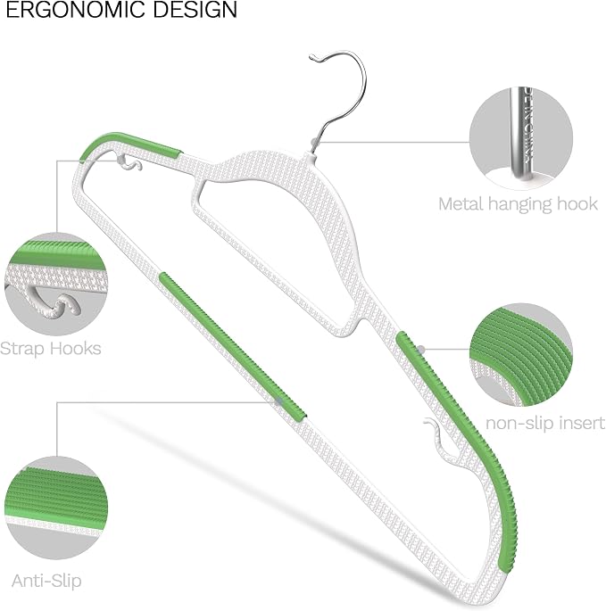 20 Pack Heavy Duty Plastic Hangers, Non Slip Clothes Hangers - Image 4