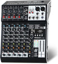 Audio Mixer 6 Channel Professional Sound Mixer Console with 99 DSP Effects, Mixing Board DJ Mixer w/USB, Bluetooth, 48V Power Supply, PAD Button for Recording Karaoke PA Drum Live Music