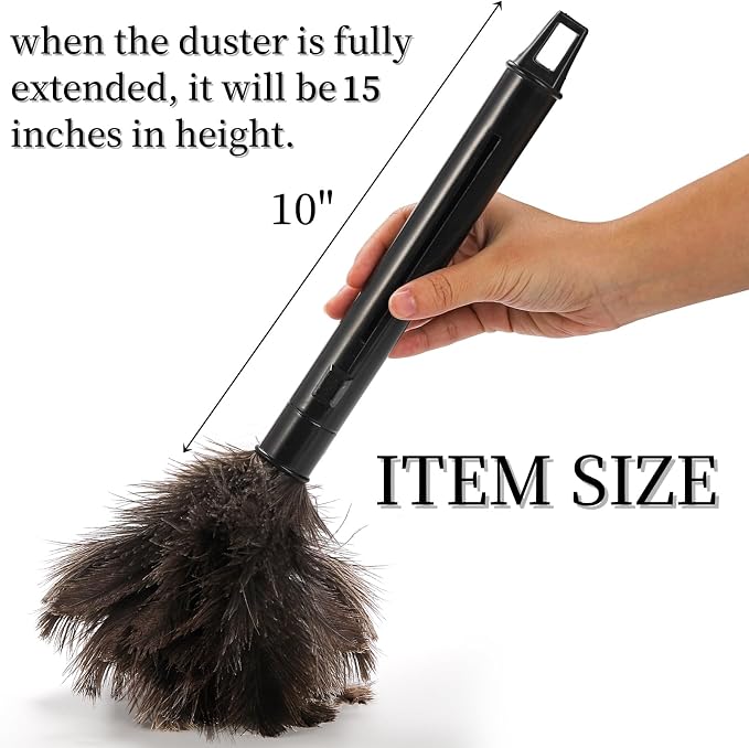 Goaste 2 Pack Ostrich Feather Duster, 15 Inch Fluffy Natural Feather Duster - Image 2