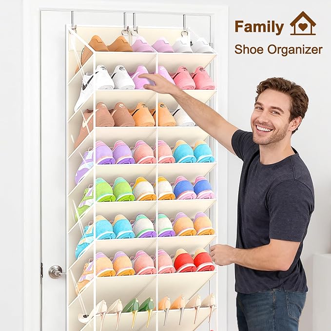 20-30 Pairs Over the Door Shoe Organizer, 10-Tier Door Shoes Rack, Handing - Image 4