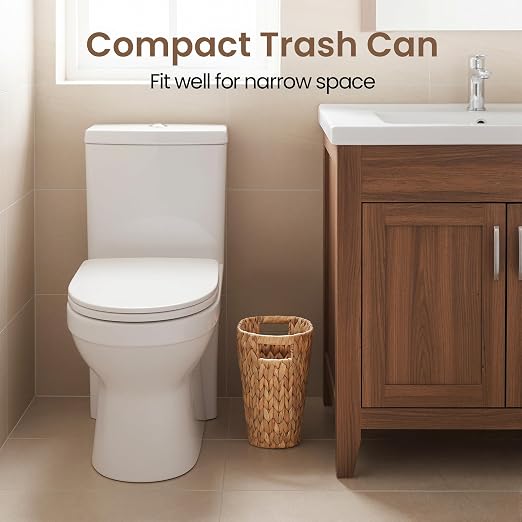 iEGrow 2 Pack Wicker Trash Can, Wicker Waste Basket - Image 2