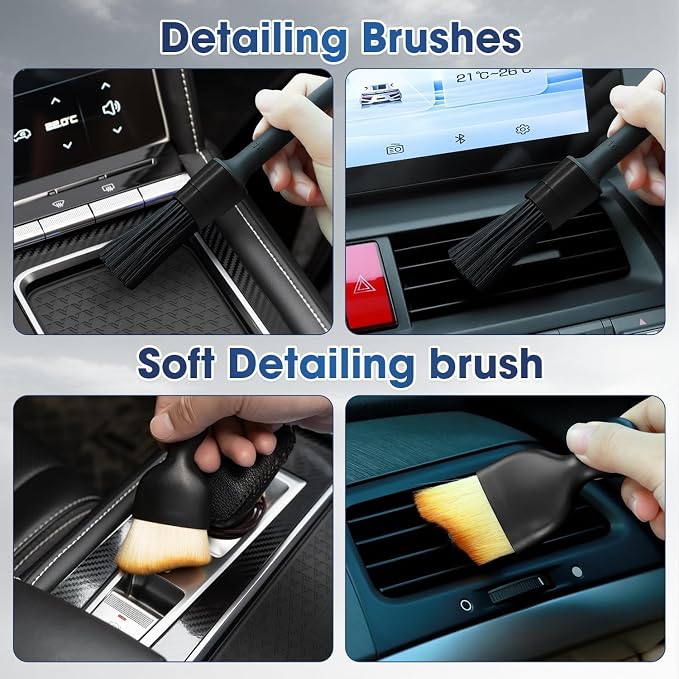 Gray Windshield Cleaner Tool, Car Interior Cleaning Kit - Image 6