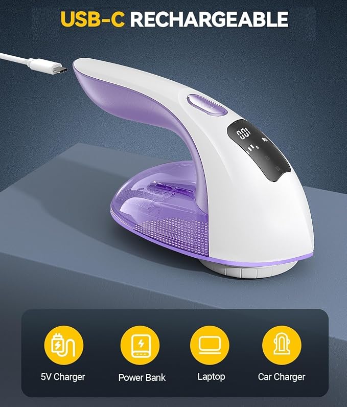Ruidla Rechargeable Fabric Shaver and Lint Remover, 3-Speed Adjustable | - Image 6