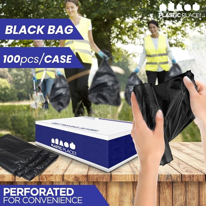 Plasticplace Heavy Duty Trash Bags, 40-45 Gallon, Industrial Strength, - Image 4