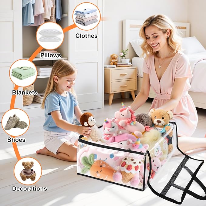 SpaceTrove Clear Storage Bags, foldable waterproof moving bags store comforters - Image 4