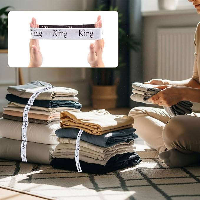 20PCS Bed Sheet Organizer Bands, Storage Labels and Sheet Keepers - Image 3