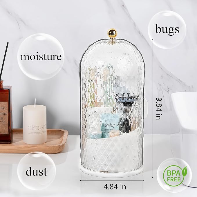 Toothbrush Holder with Cover for Bathroom Countertop, Toothpaste, Self Draining - Image 3