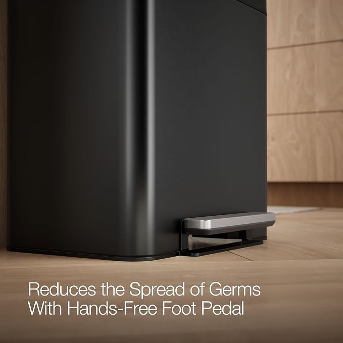 Kohler K-20942-BST 8 Gallon Compact Hands-Free Step Trash Can, Trash Can - Image 10