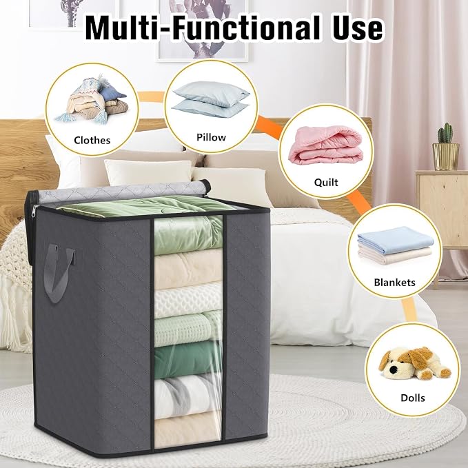 SpaceTrove Clothes Storage Bags, 80L Large Capacity Containers - Image 5