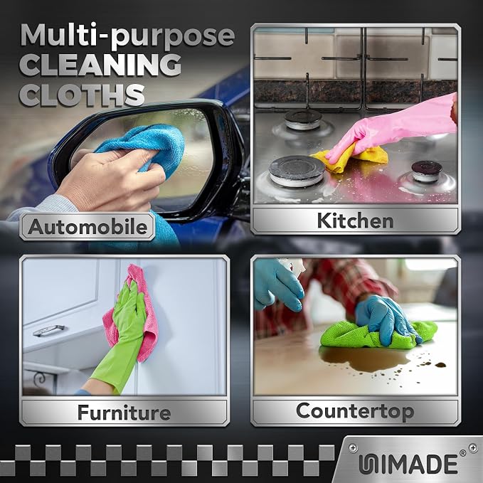 UNIMADE Microfiber Cleaning Cloth, 400PK Commercial Grade Work Rags - Image 6