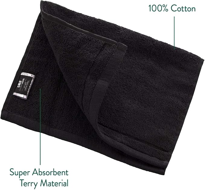 Creative Scents Cotton Fingertip Towels Set Black - Image 4