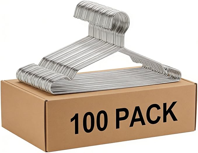 Hangers 100 Pack Clothes Hangers, Non Slip Coat Hanger Clothing Hanger Heavy by SeropyDirect