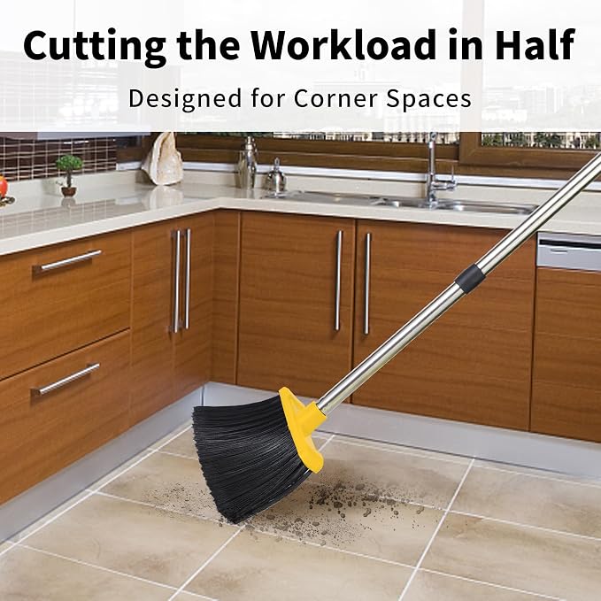 Broom and Dustpan Set for Home, ZeroGap Lip, Upright Storage Broom Combo for - Image 6