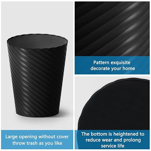 Lysam Bathroom Trash Can 3 Pack, 1.8 Gallon Small Trash Can - Image 4
