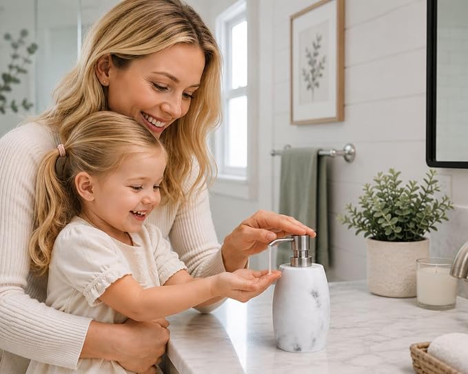Clasin Home Resin Hand Soap Dispenser, Refillable Soap Dispenser - Image 4