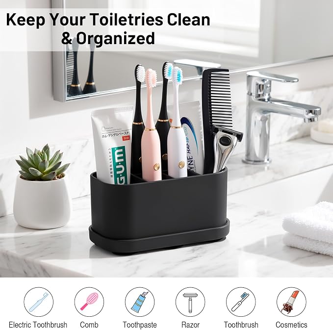 Luxspire Toothbrush Holders for Bathrooms, 5 Slots, Toothbrush Holder - Image 5