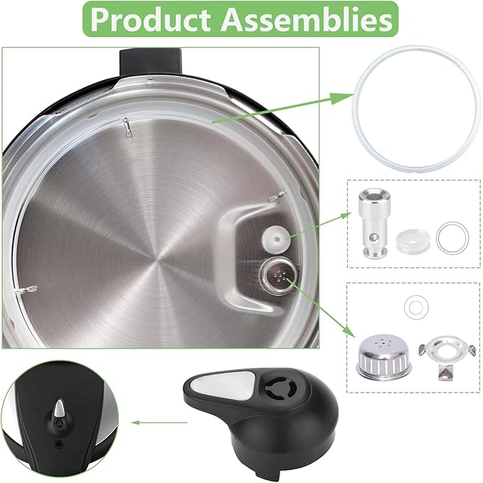 11 PCS Instant Pot Accessories for Lux 5, 6 QT, Instant Pot Replacement Parts Include Sealing Ring, Steam Release Valve, Anti-Block Shield, Valve Sealing Ring, Float Valve and Gasket