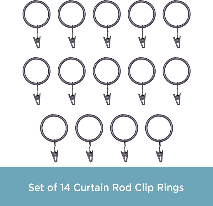 Kenney Clip Rings for 5/8" to 3/4" Diameter Curtain Rods, Oil Rubbed Bronze - Image 4
