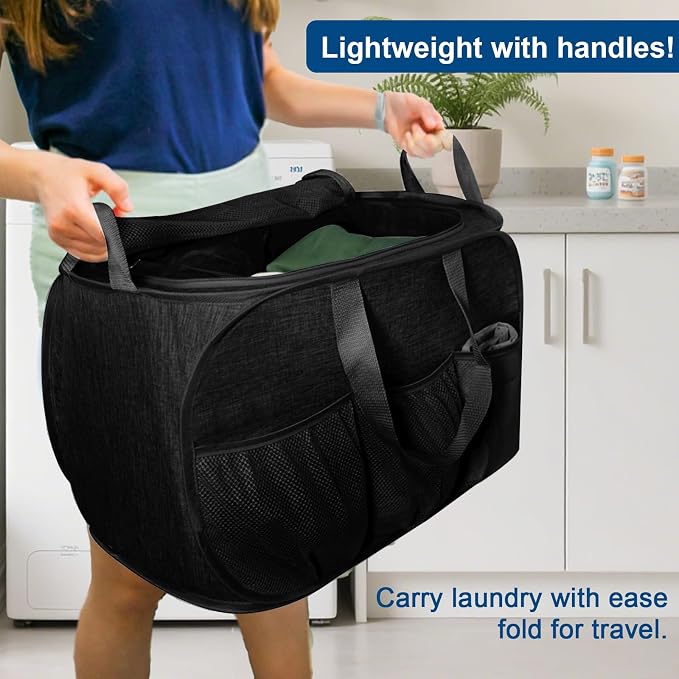 Collapsible Laundry Baskets, Tear Proof Pop Up Laundry Hamper - Image 6