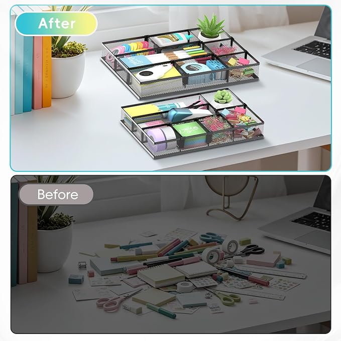SUPEASY 2 Pack Desk Drawer Organizer - Image 7