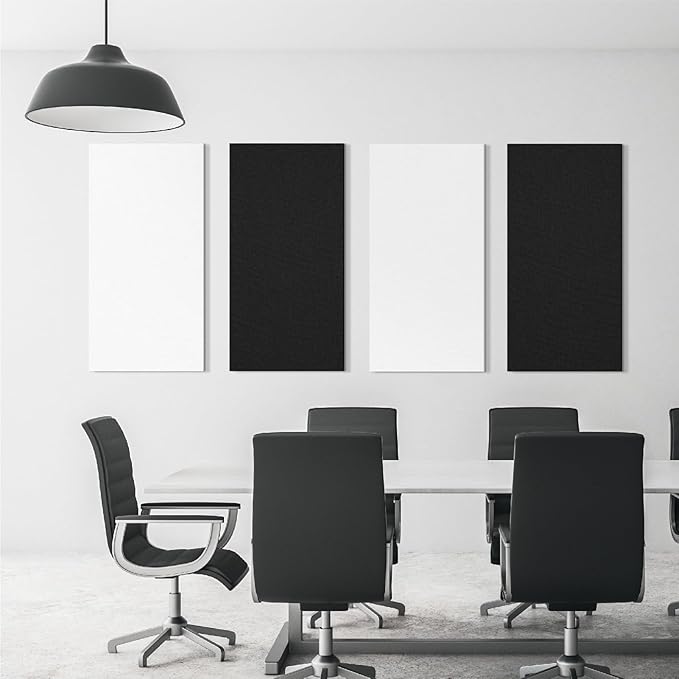 Olanglab Acoustic Panels 2 Pack, 48''x24'' Large Sound Panels, Fabric Wrapped Sound Proof Foam Panels for Walls, Sound Absorbing Panels for Recording Studio Acoustical Treatments (Black)