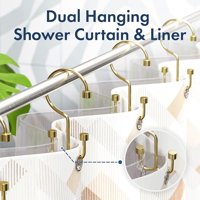 Bathway Shower Curtain Hooks Gold Shower Curtain Rings - Image 5