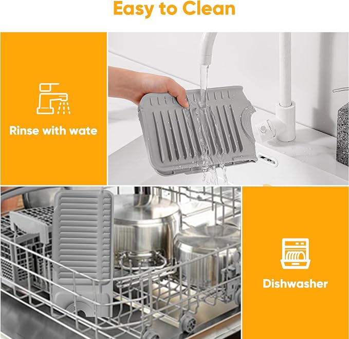 17.7'' Folding Faucet Mat for Kitchen Sink Splash Guard Kitchen Sink Faucet Mat - Image 9