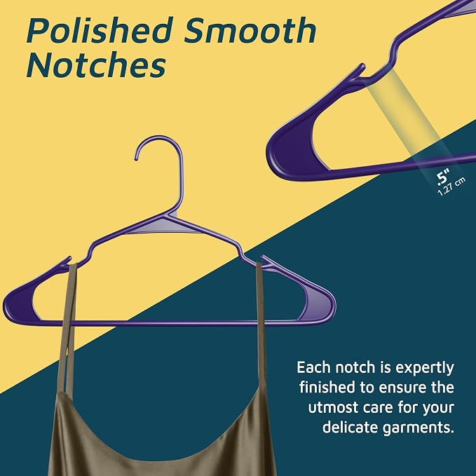 Lifemaster Plastic Clothes Hangers – Heavy Duty Hanger Set, - Image 7