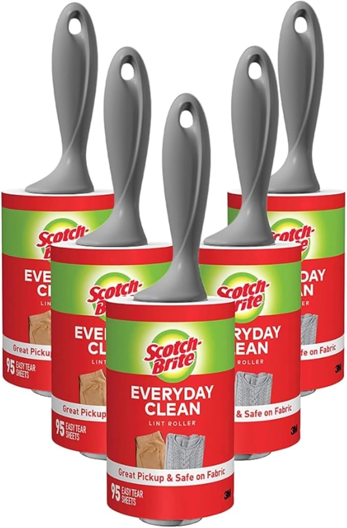 Scotch-Brite Everyday Clean Lint Roller, 475 Sheets Total, 5 Pack | Lint Remover by Unknown