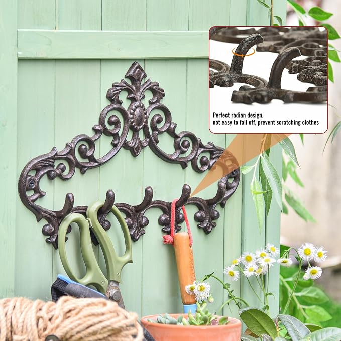 Sungmor Cast Iron Rustic Coat Hook Hanger - Image 4