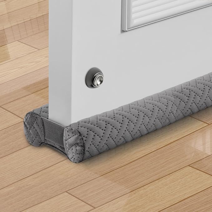 2 Pcs Premium Velvet Under Door Draft Stopper, Dust & Noise by SavEase