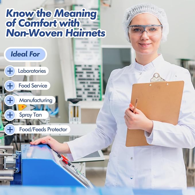 Yahenda 2000 Pcs Disposable Hair Nets Bulk 21 Inch Non Woven Bouffant Caps for Food Service Cooking Medical Salon Spa Beauty