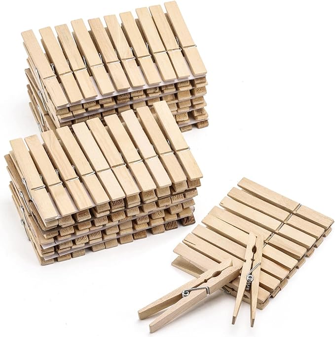 100pcs Clothes Pins Wood by Tecbeauty
