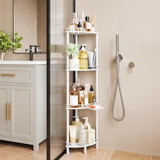 ELYKEN Corner Shower Caddy Standing, 4 Tier Metal Shower Organizer - Image 9