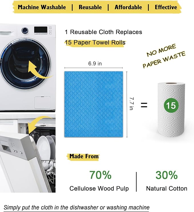 MoLKENE Swedish Dishcloths for Kitchen, 10 Pack Reusable Paper Towels, - Image 4