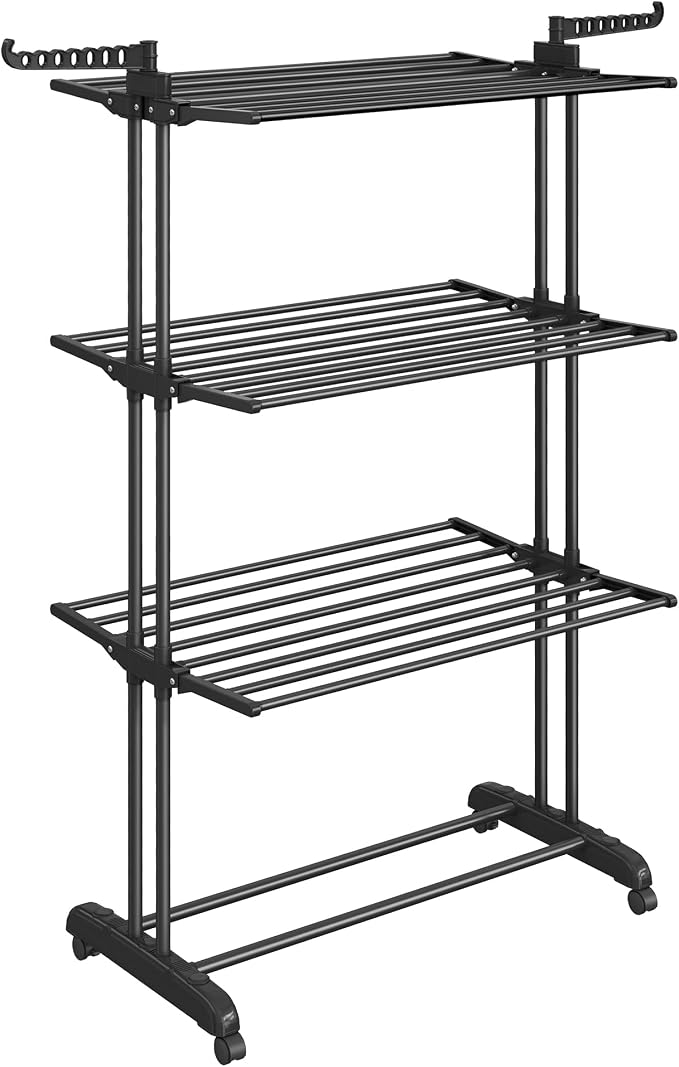 SONGMICS Clothes Drying Rack 4-Tier, Foldable Laundry Rack, Steel | Indoor - Image 8