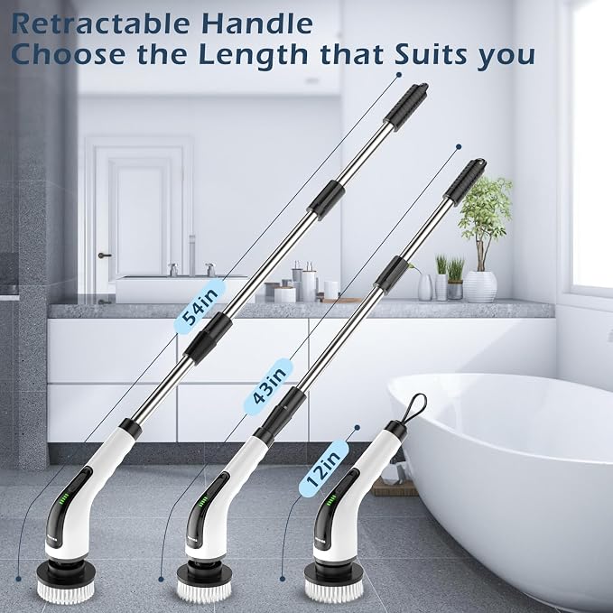 Electric Spin Scrubber, Power Shower Cleaning Brush - Image 2