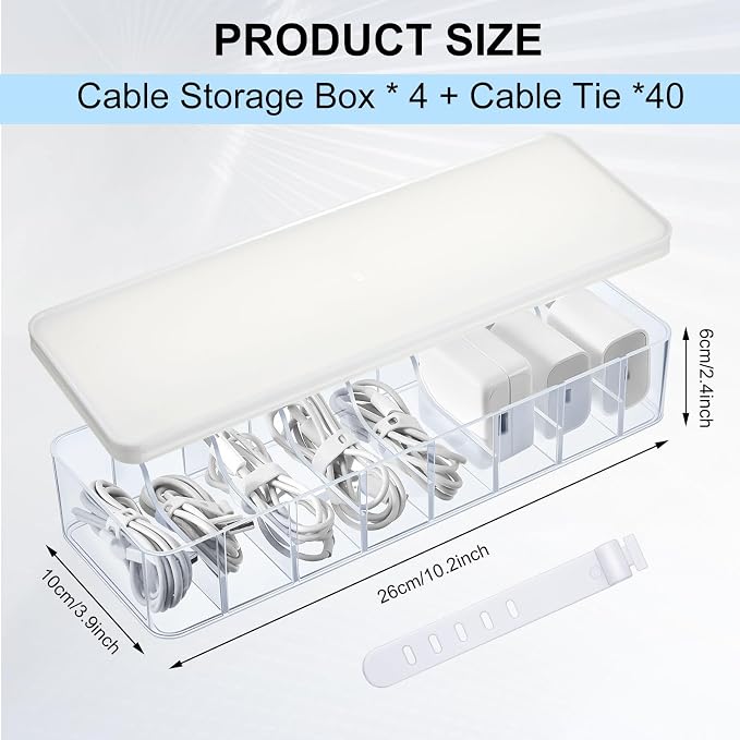 Tatuo 2-Pack Cord Organizer Box - Image 2
