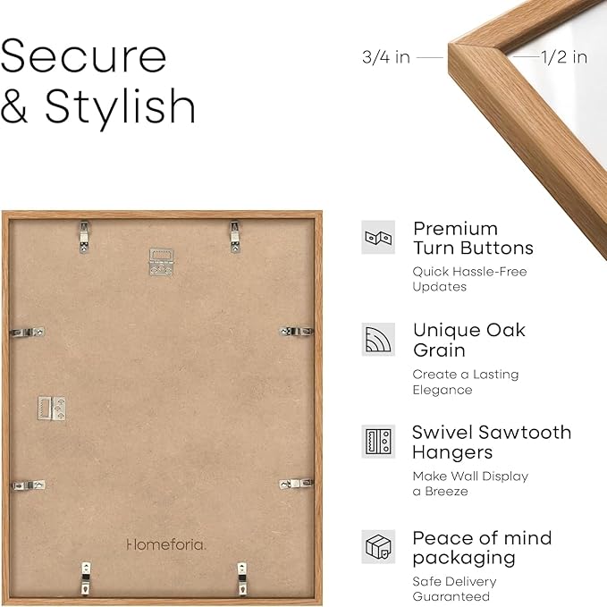Homeforia 15x18 Diploma Wood Frame, High End Natural Oak 15 x 18 Certificate Frames with Mat for 11x14, 18x15 Document Matted Frame, Graduation Degree Wooden Frames, Tempered Glass, Wall Kit, Set of 2