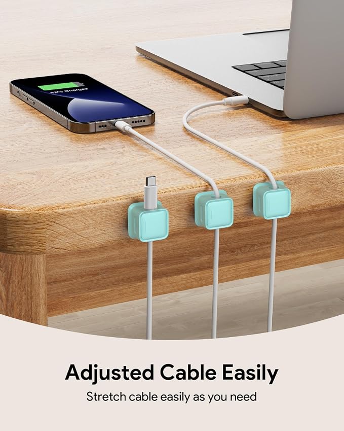 8 Pack Cord Organizer, Magnetic Cable Clips, Under Desk Management, Strong - Image 2