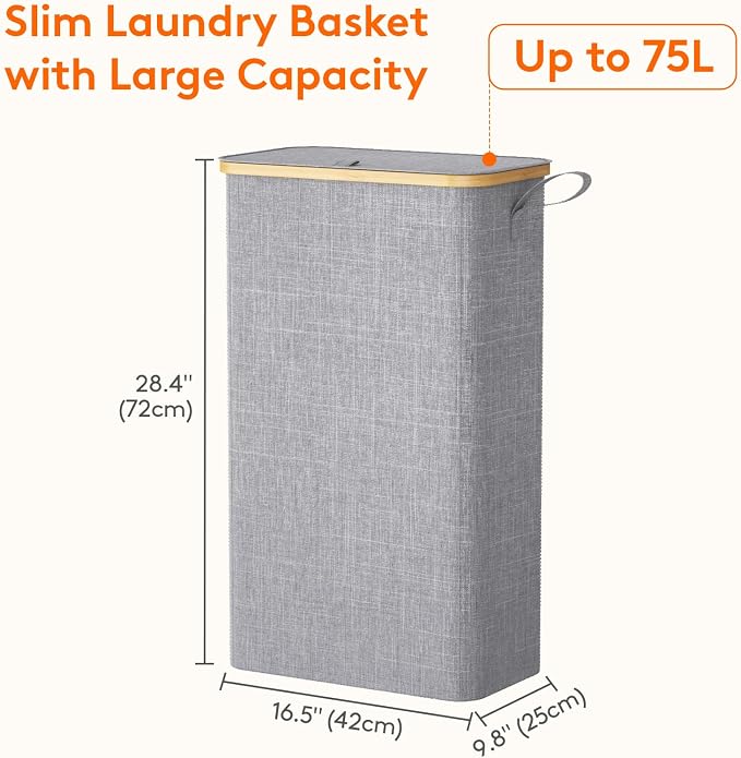 Lifewit 75L Slim Laundry Hamper - Image 3
