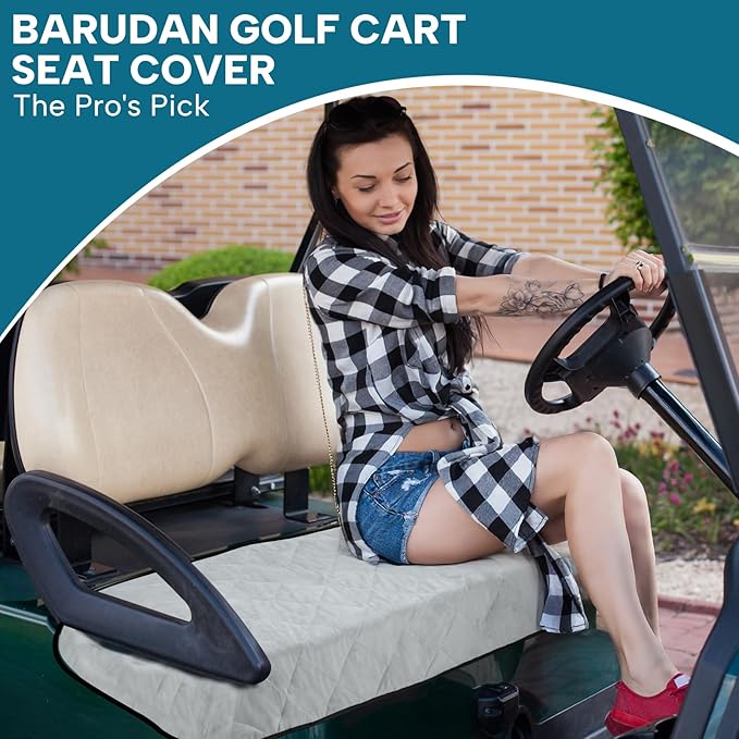 Golf Cart Seat Covers - 51'' x 31'' Winter Golf Cart Seat Blanket Towel Fits Most 2-Person Club Cars with Armrests for EZGO DS Precedent TXT RXV