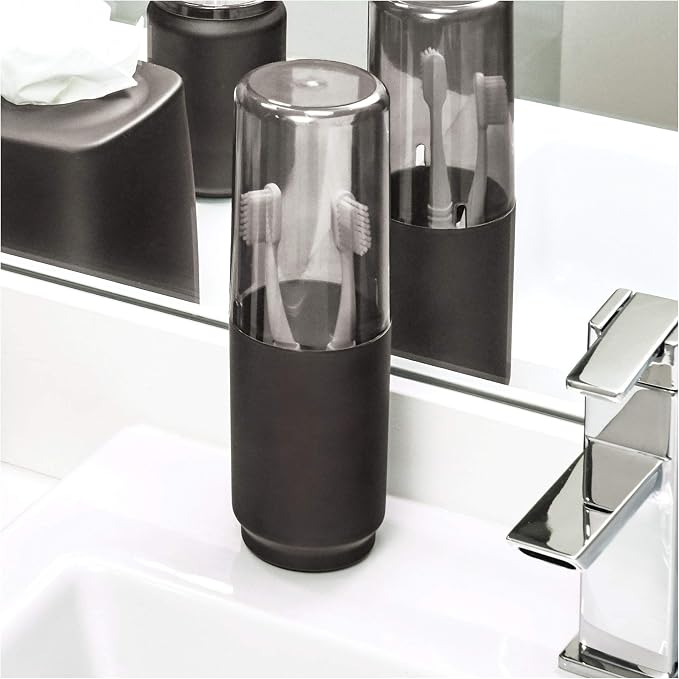 iDesign Austin Covered Holder, Holds Regular and Electric Toothbrushes | Holds - Image 2