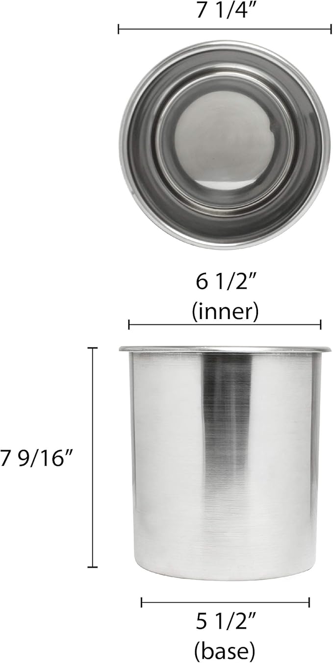 Thunder Group SLBM004 Bain Marie Pot 4-1/4 Quart Polished Exterior and Satin Interior